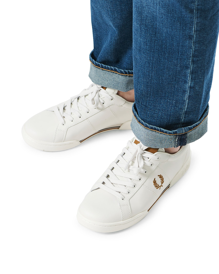 Homme | Fred Perry B722 Leather Sneaker Porcelain | Fred Perry | B722 Leather Sneaker Porcelain