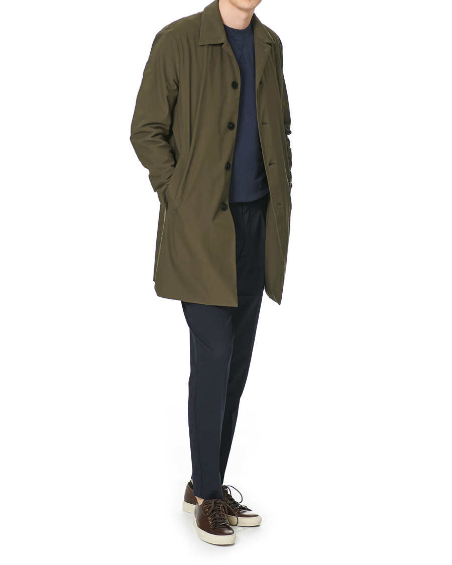 Homme | Manteaux Et Vestes | Harris Wharf London | Light Technic Mac Coat Moss Green