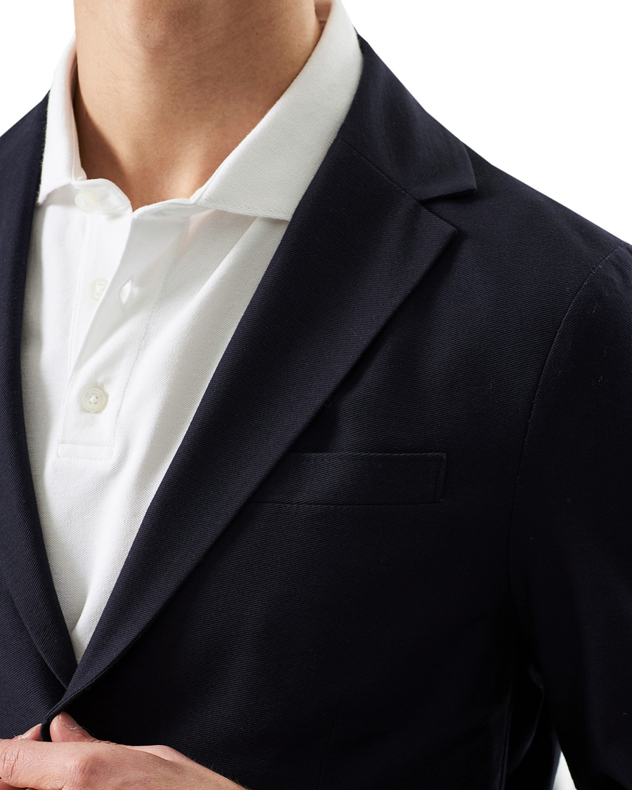 Homme | Blazers | Harris Wharf London | Cotton Twill Blazer Dark Blue