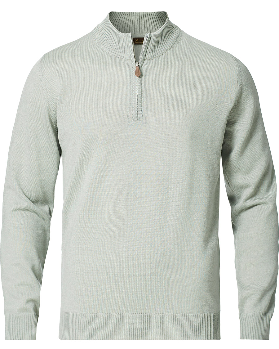 Homme | Pulls Et Tricots | Stenströms | Merino Half Zip Pistachio