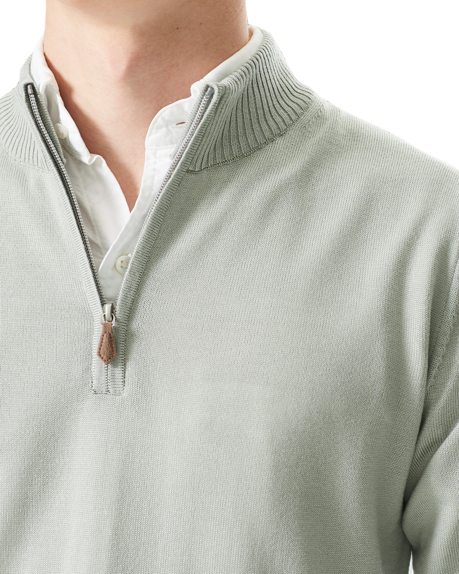 Homme | Pulls Et Tricots | Stenströms | Merino Half Zip Pistachio