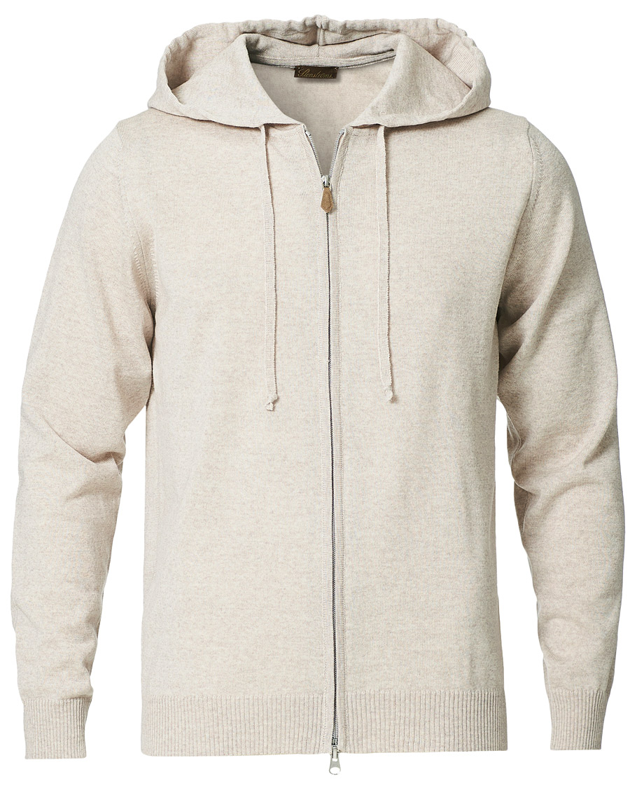 Homme | Pulls Et Tricots | Stenströms | Merino Full Zip Hoodie Beige
