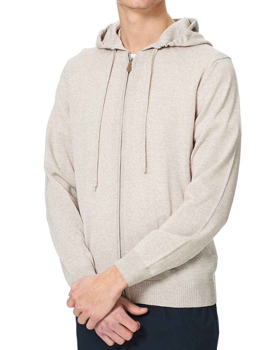Homme | Pulls Et Tricots | Stenströms | Merino Full Zip Hoodie Beige