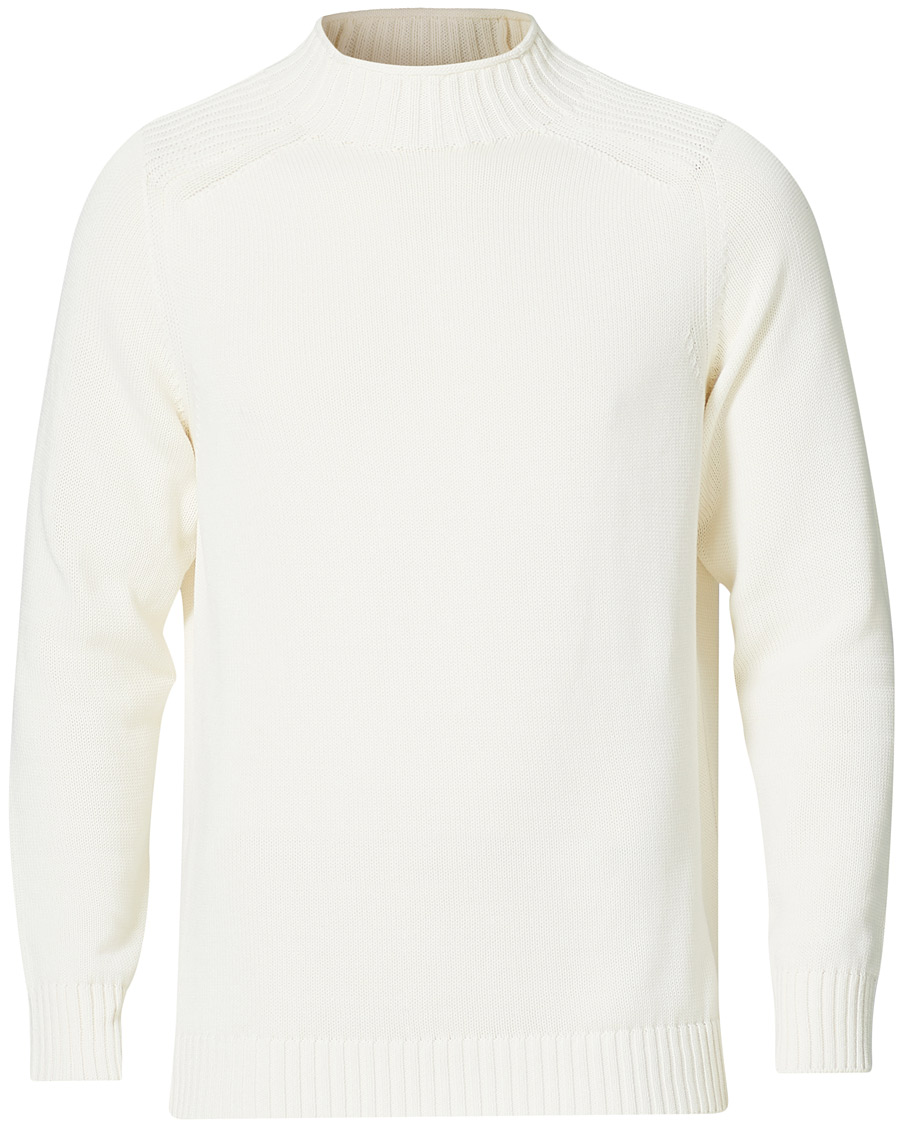 Homme | Pulls Et Tricots | Stenströms | Cotton Mock Neck Sweater White