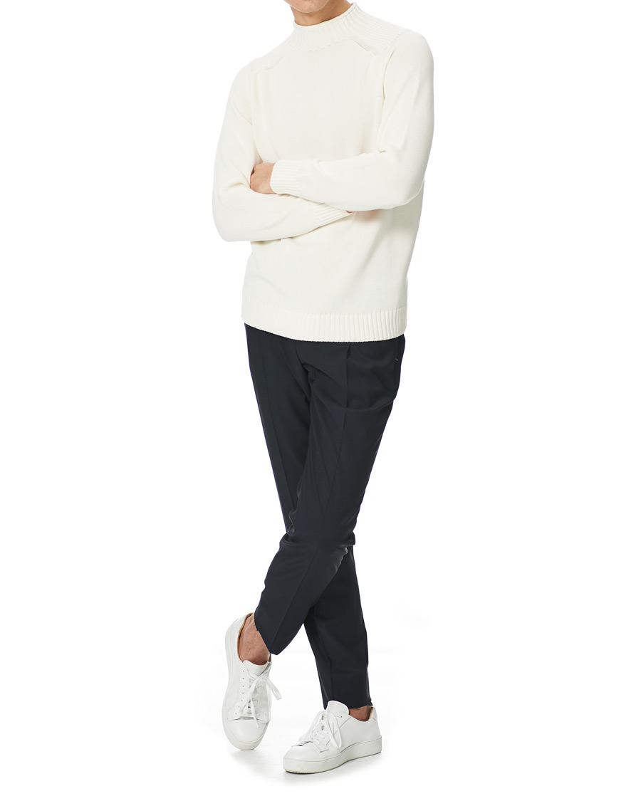 Homme | Pulls Et Tricots | Stenströms | Cotton Mock Neck Sweater White