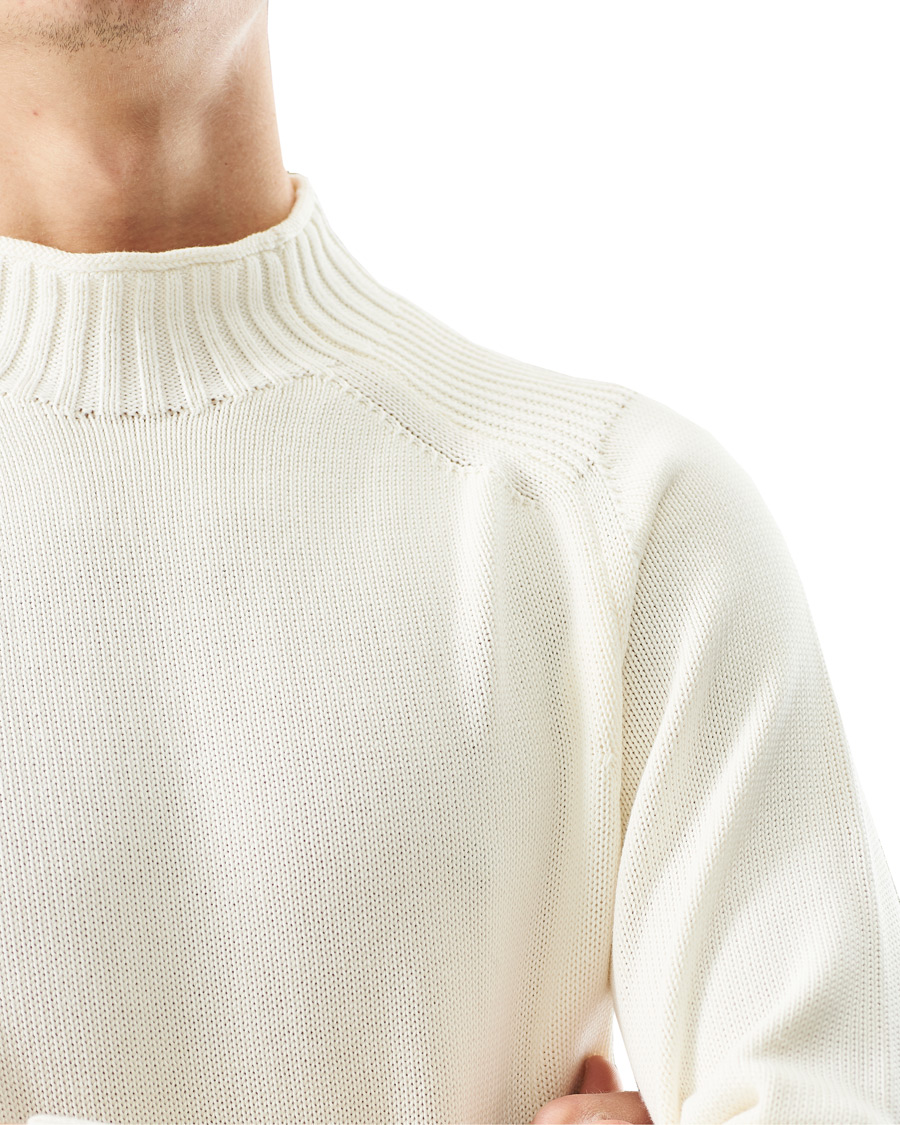 Homme | Pulls Et Tricots | Stenströms | Cotton Mock Neck Sweater White