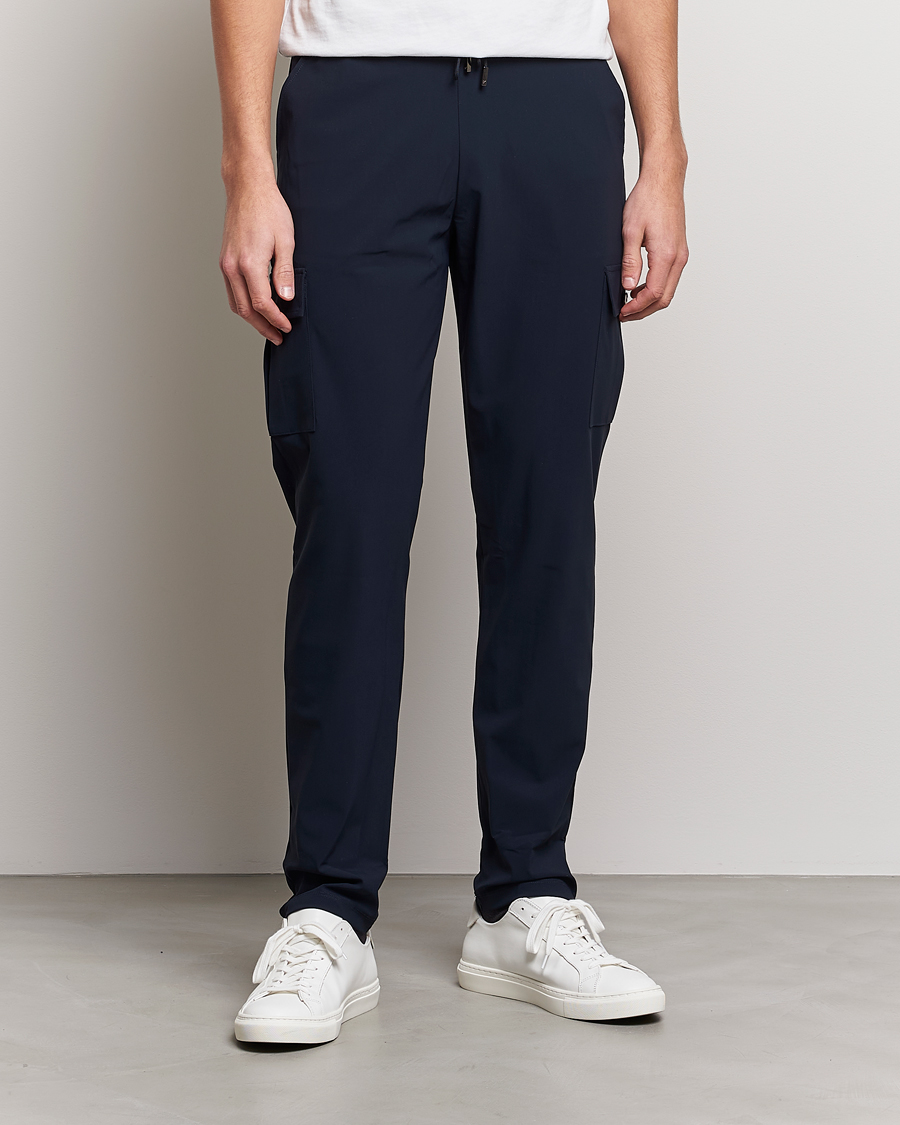 Homme | Pantalons | Stenströms | Active Jersey Leisure Cargo Pants Navy