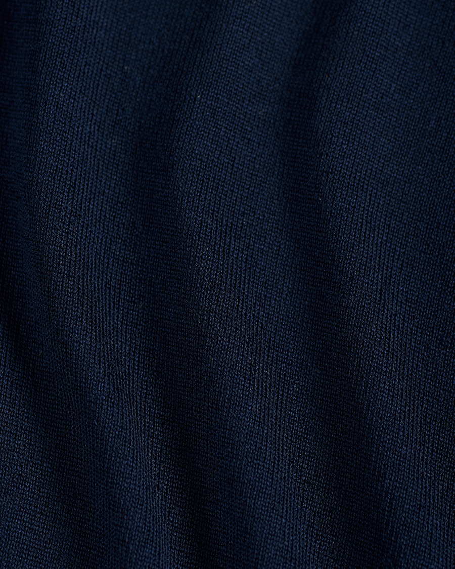 Homme | Pulls Et Tricots | Stenströms | Fine Merino Long Sleeve Polo Navy