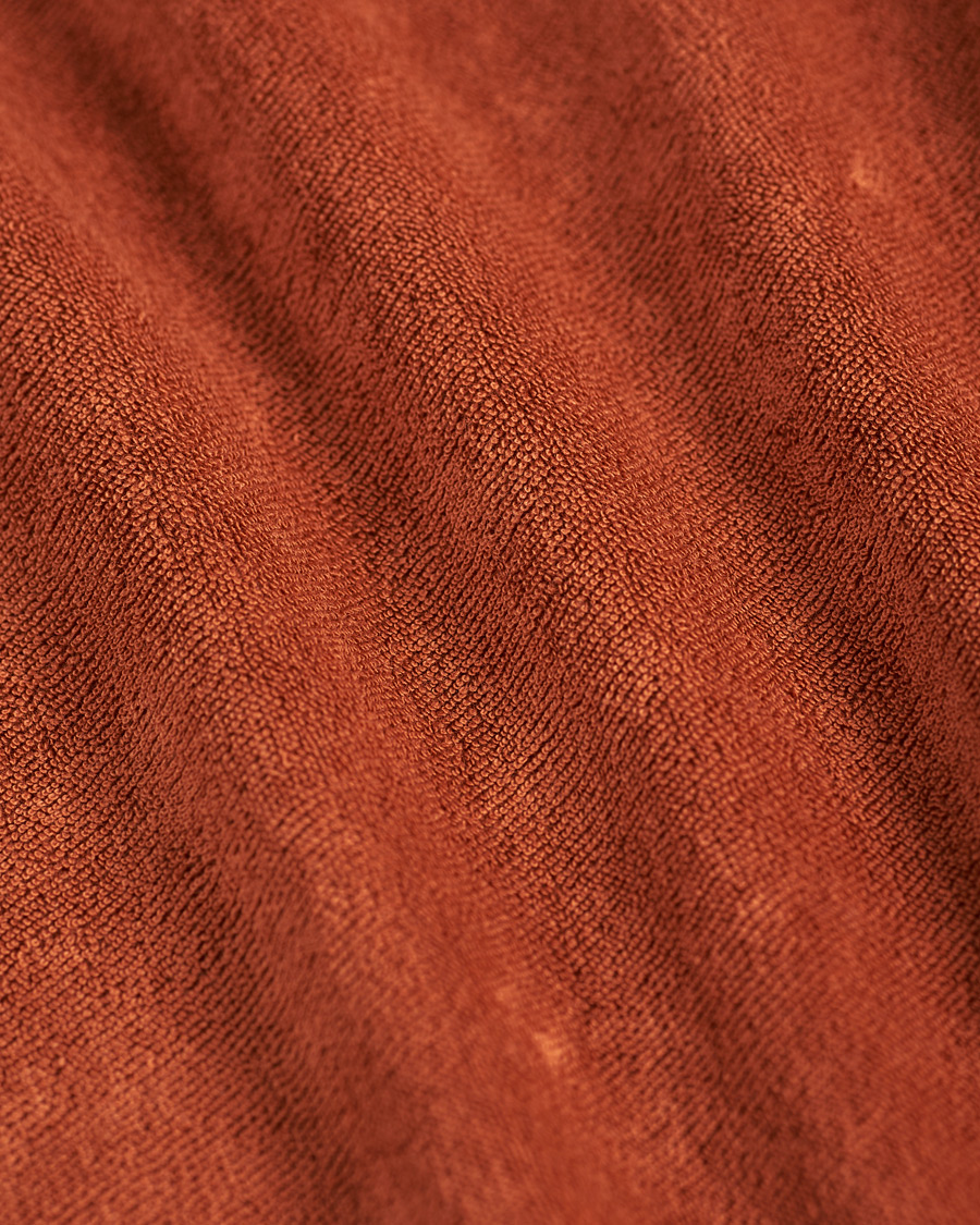 Homme | Polos | Stenströms | Towelling Cotton Poloshirt Rust