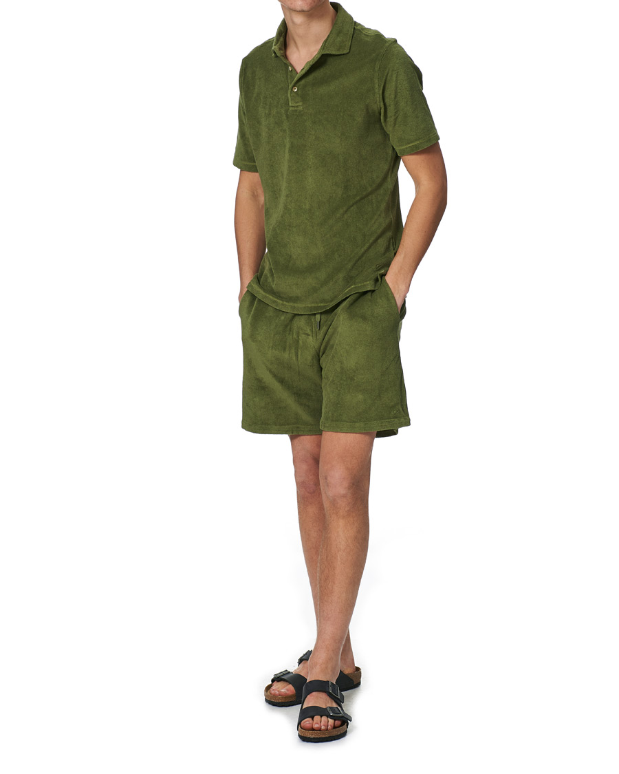 Homme | Shorts | Stenströms | Towelling Cotton Shorts Green