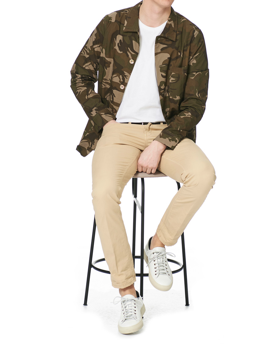 Homme | Chemises | Stenströms | Cotton Overshirt Camo