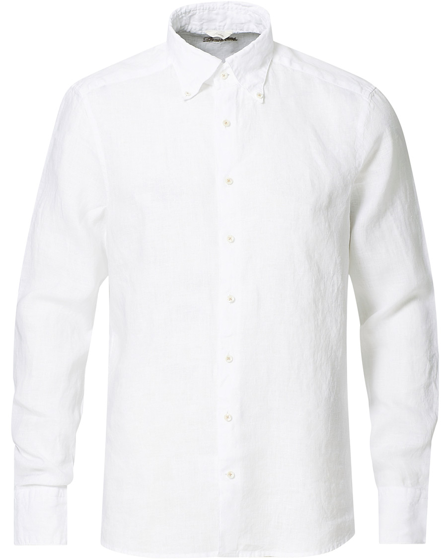 Homme | Chemises | Stenströms | Slimline Button Down Linen Shirt White