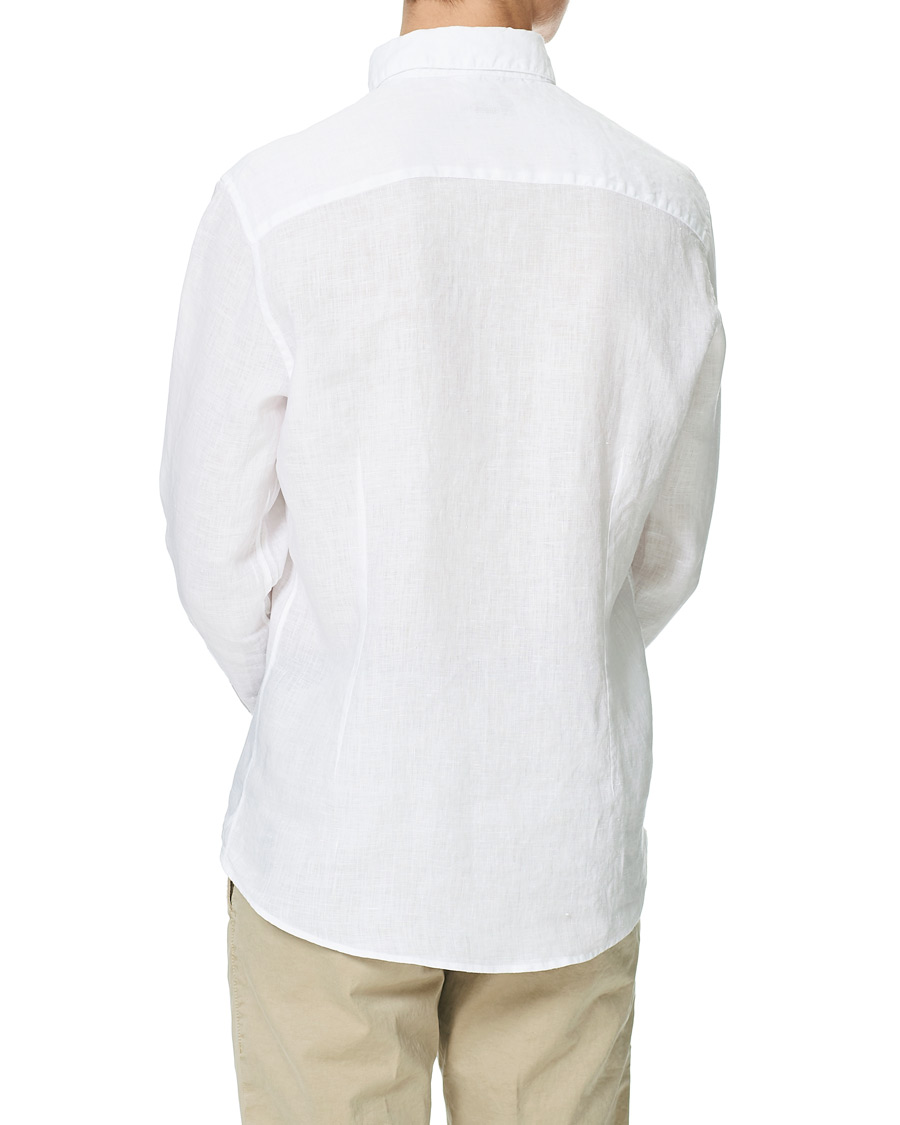 Homme | Chemises | Stenströms | Slimline Button Down Linen Shirt White