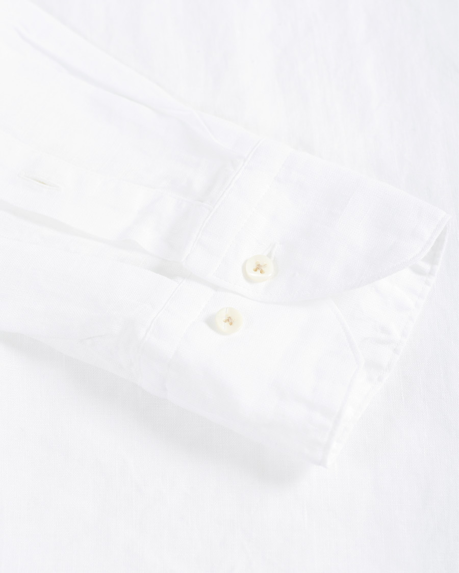 Homme | Chemises | Stenströms | Slimline Button Down Linen Shirt White
