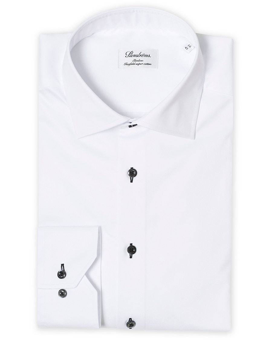 Homme | Chemises | Stenströms | Slimline Cut Away Shirt White
