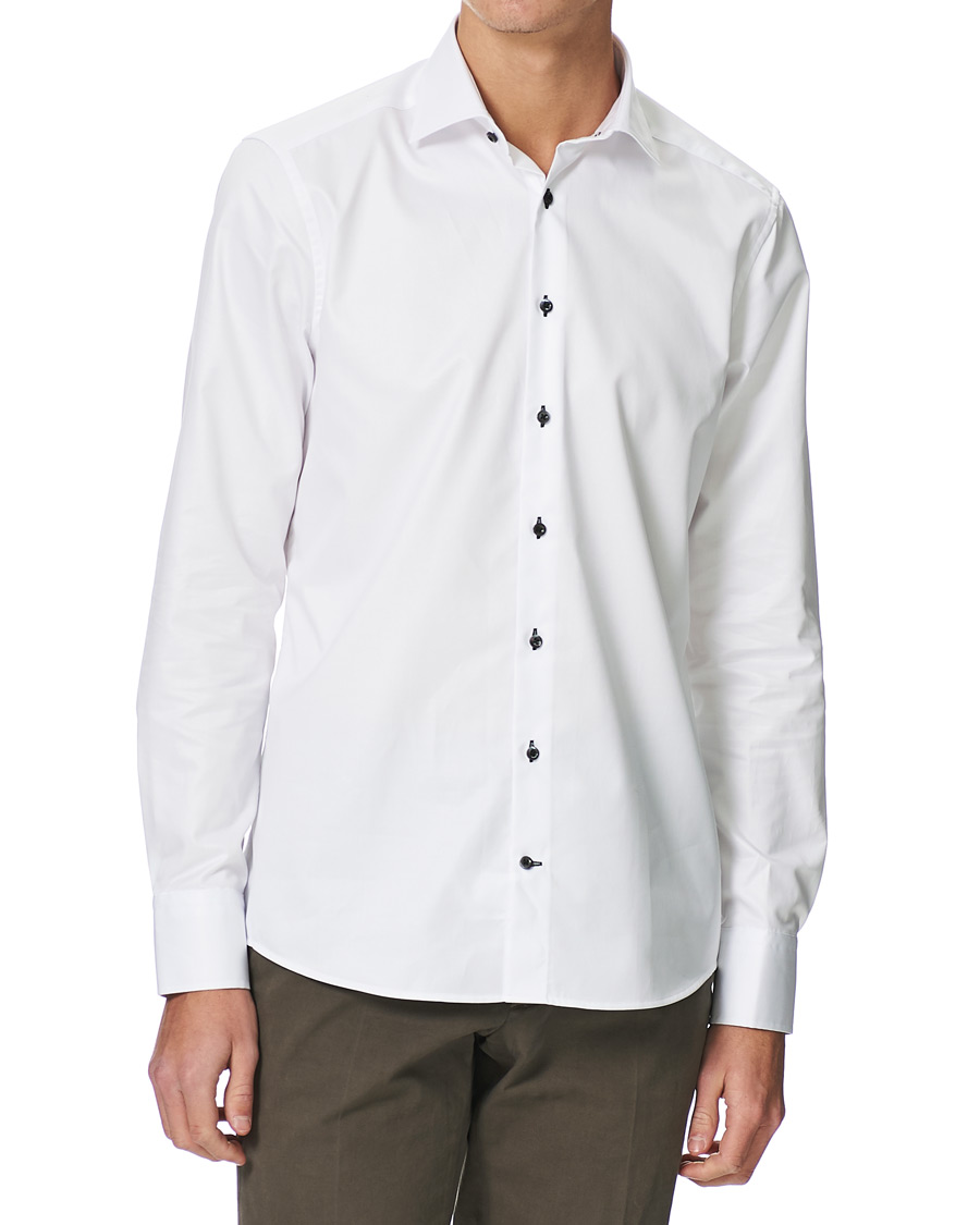 Homme | Chemises | Stenströms | Slimline Cut Away Shirt White