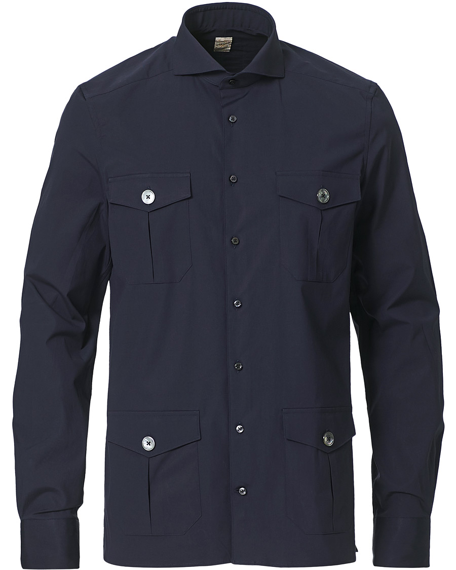 Heren | Overhemden | Stenströms | 1899 Cotton/Elastane Shacket Navy