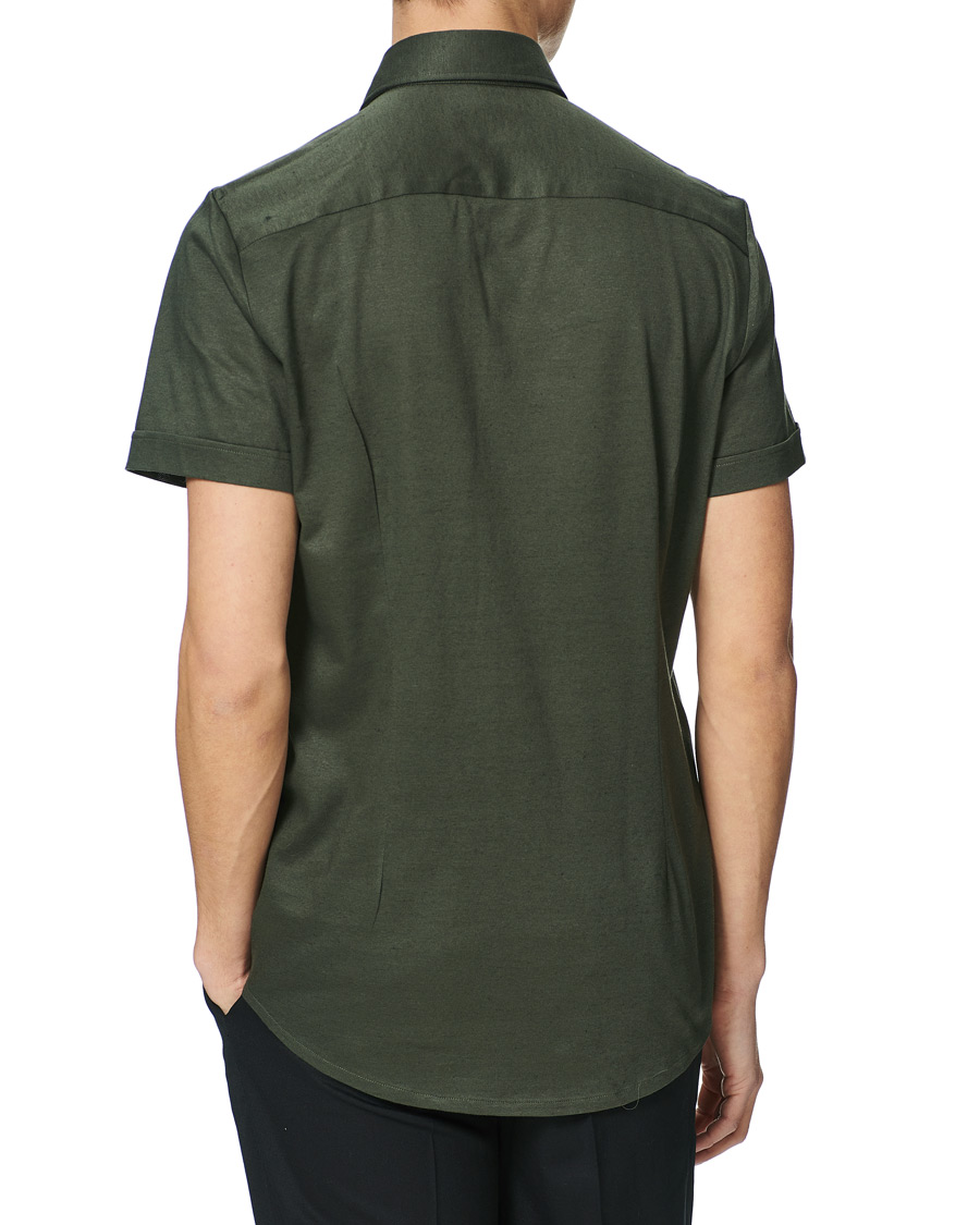 Homme | Chemises | Stenströms | Cotton/Linen Short Sleeve Shirt Green