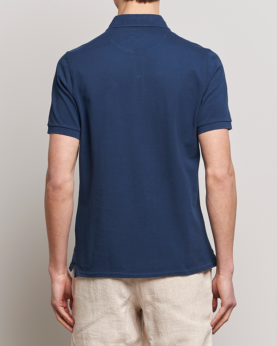 Homme | Polos | Stenströms | Pigment Dyed Cotton Polo Shirt Navy
