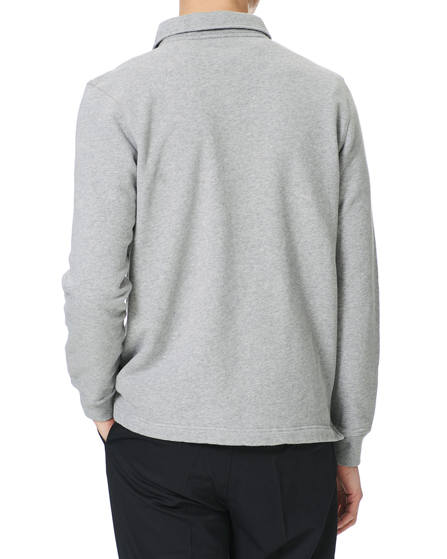 Homme | Pulls Et Tricots | Sunspel | Zip Polo Sweatshirt Grey Melange
