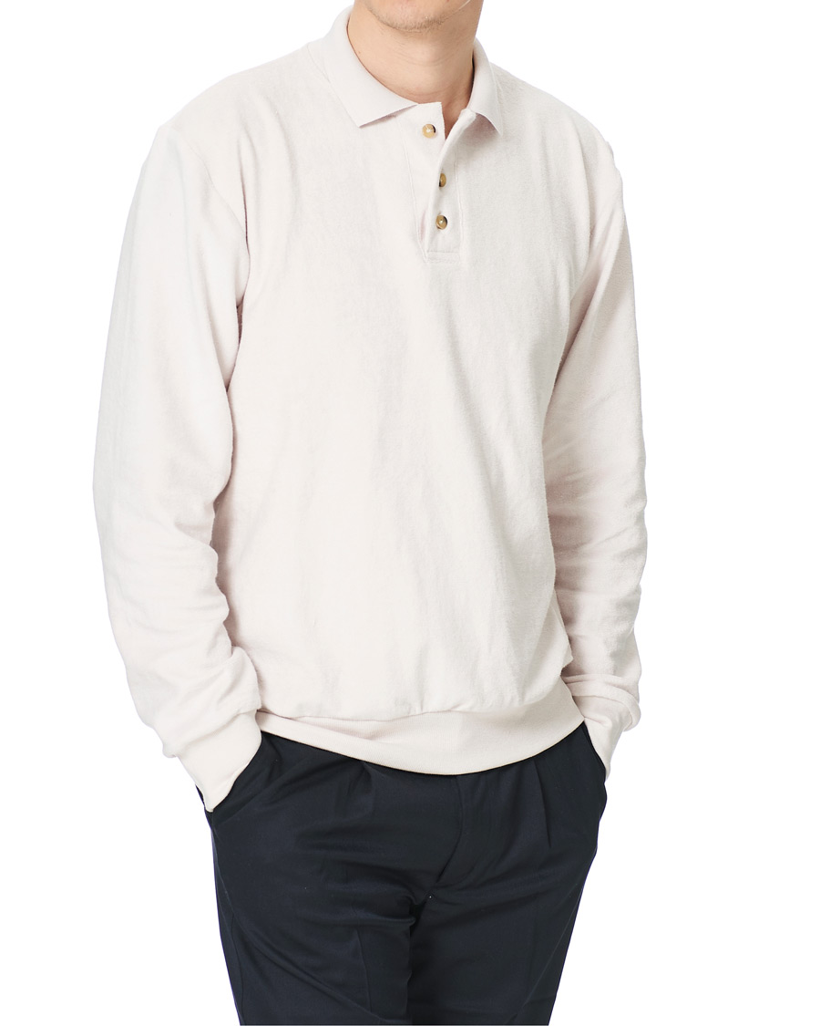 Homme | Pulls Et Tricots | Howlin' | Long Sleeve Terry Polo White Sand