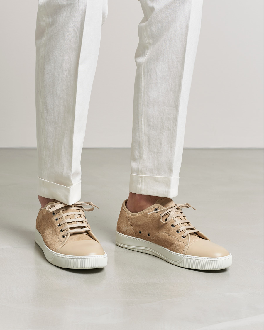 Homme | Lanvin Nappa Cap Toe Sneaker Beige | Lanvin | Nappa Cap Toe Sneaker Beige