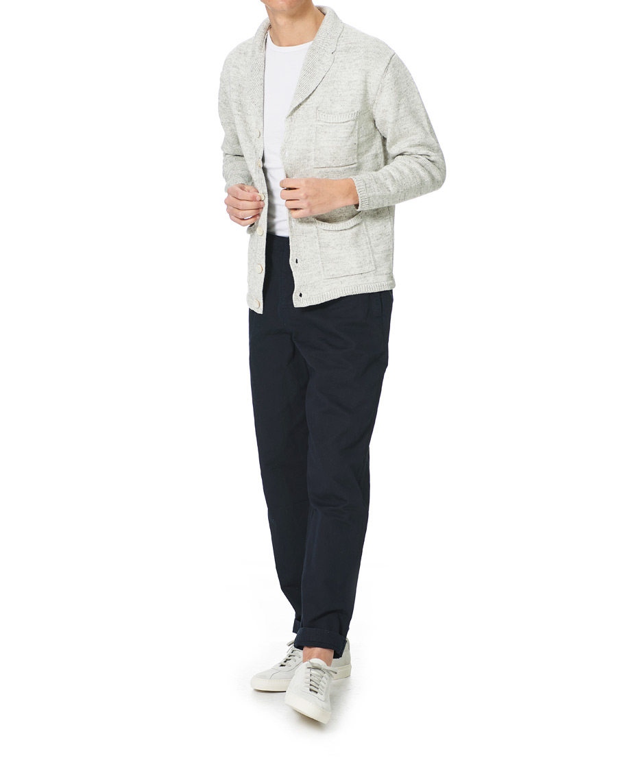 Heren | Truien | Inis Meáin | Washed Linen Pub Jacket Papyrus
