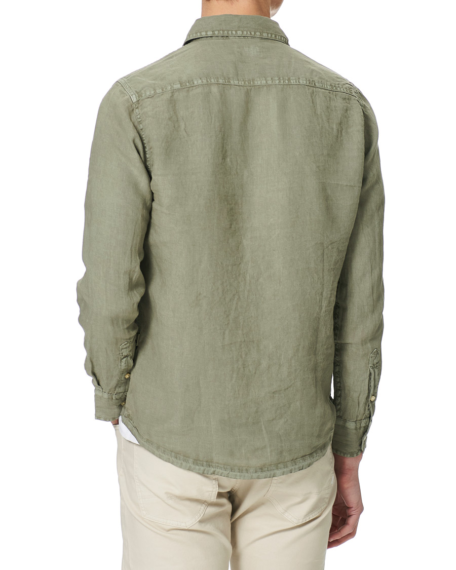 Homme | Chemises | Replay | Pocket Linen Shirt Sage Green