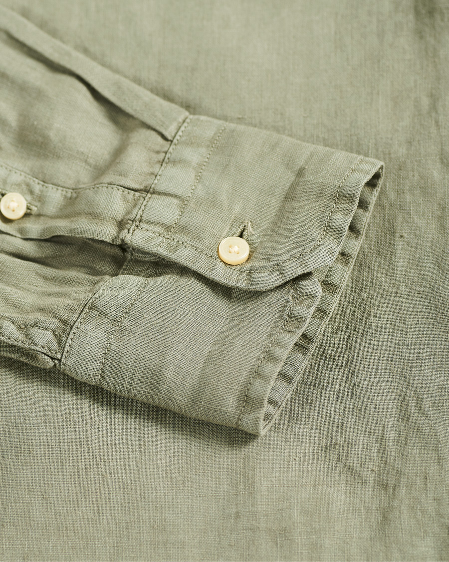 Homme | Chemises | Replay | Pocket Linen Shirt Sage Green