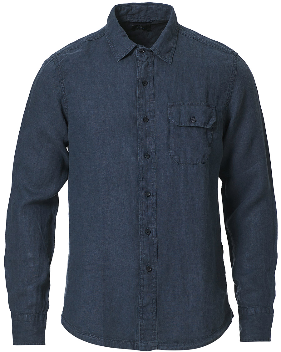 Homme | Chemises | Replay | Pocket Linen Shirt Deep Blue