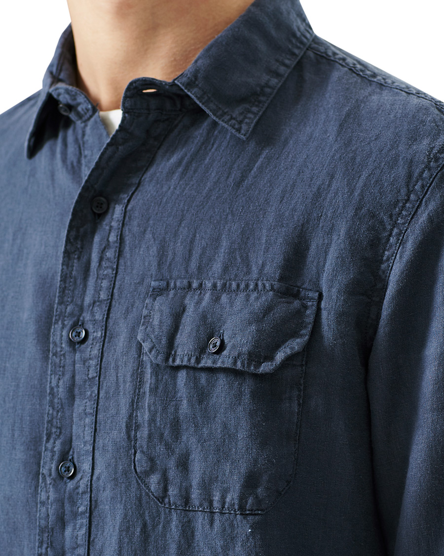 Homme | Chemises | Replay | Pocket Linen Shirt Deep Blue