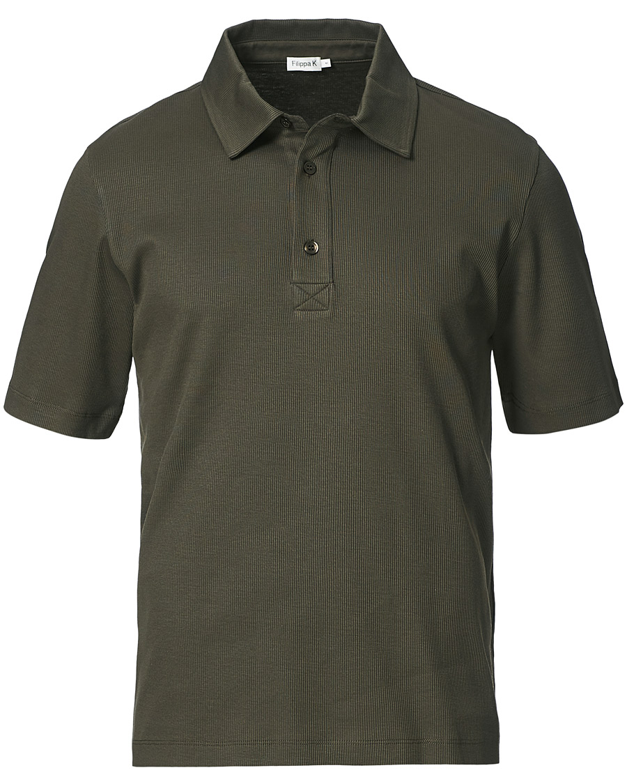 Homme | Polos | Filippa K | Rib Polo Tee Fadded Moss Green