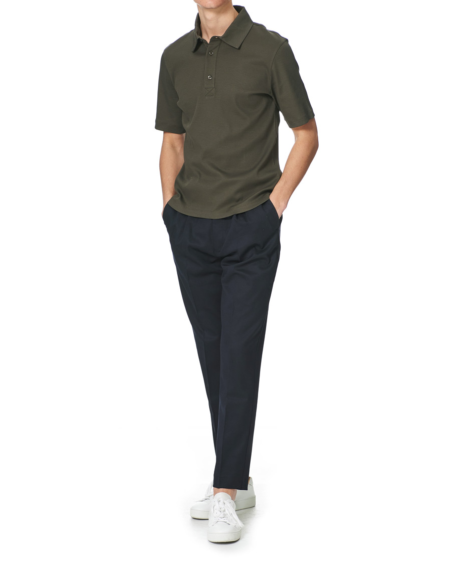 Homme | Polos | Filippa K | Rib Polo Tee Fadded Moss Green