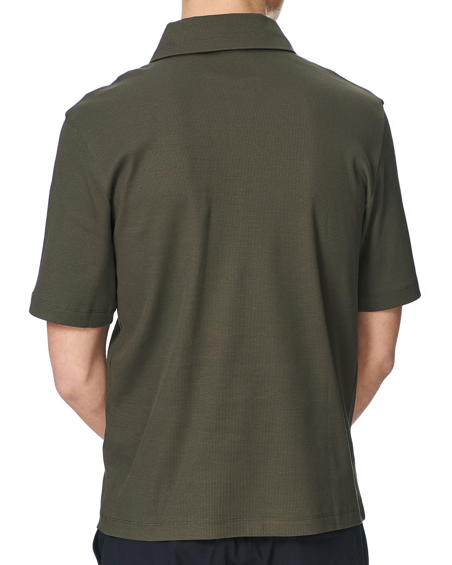 Homme | Polos | Filippa K | Rib Polo Tee Fadded Moss Green