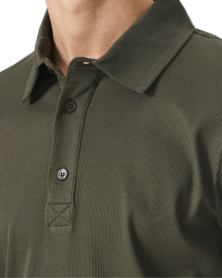 Homme | Polos | Filippa K | Rib Polo Tee Fadded Moss Green
