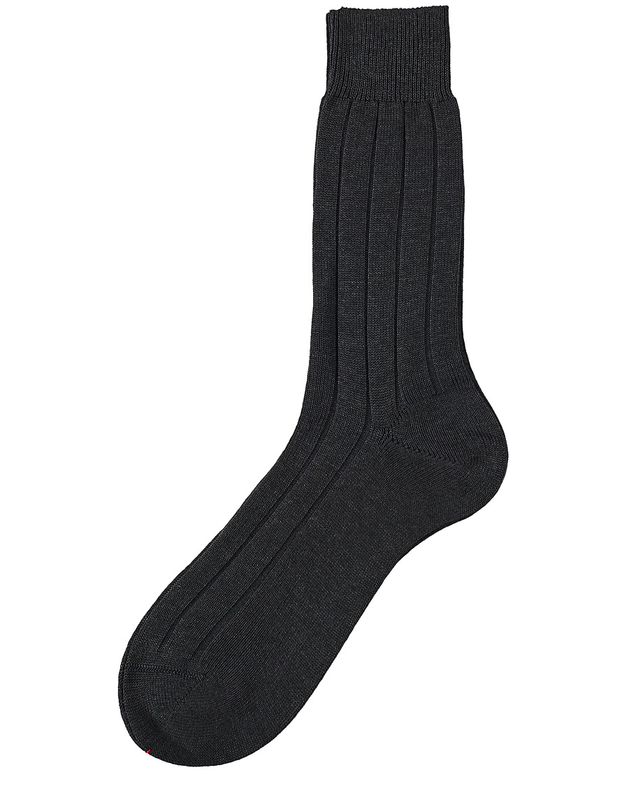Homme | Sous-Vêtements Et Chaussettes | Bresciani | Wide Ribbed Cotton Socks Charcoal