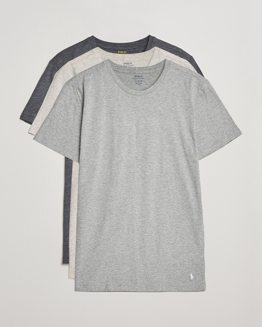 Homme | T-shirts | Polo Ralph Lauren | 3-Pack Crew Neck T-Shirt Heather/Grey/Charcoal