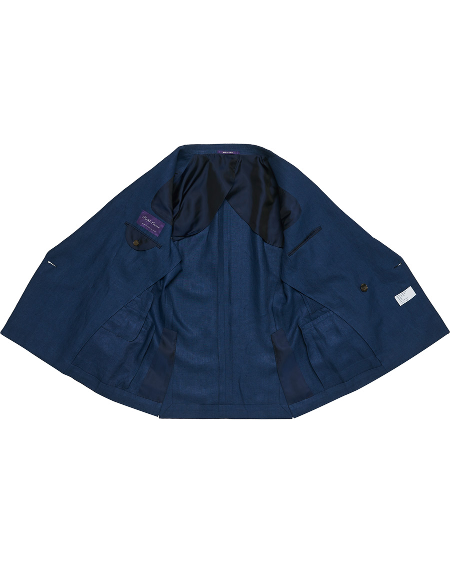 Heren | Blazers | Ralph Lauren Purple Label | Double Breasted Linen Blazer Medium Blue