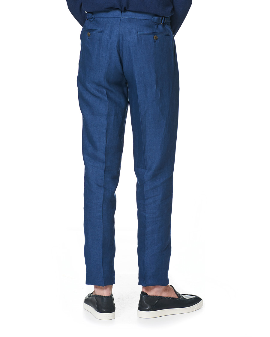 Homme | Pantalons | Ralph Lauren Purple Label | Linen Trousers Medium Blue