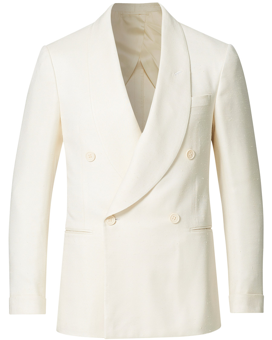 Heren | Blazers | Ralph Lauren Purple Label | Double Breasted Mulberry Silk Blazer Cream