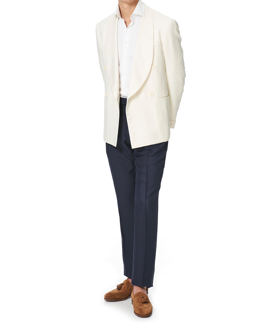 Homme | Pantalons | Ralph Lauren Purple Label | Shantung Silk Trousers Navy