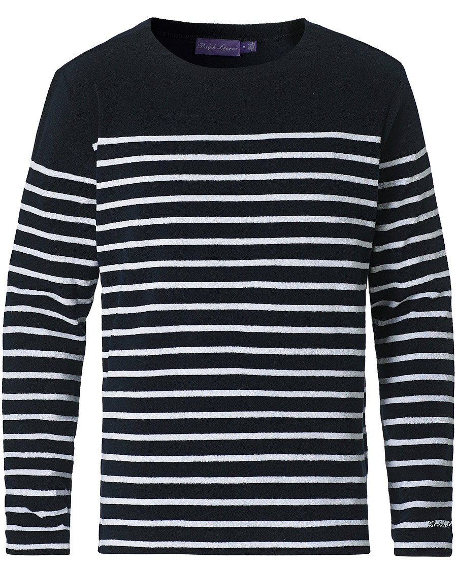 Homme | Pulls Et Tricots | Ralph Lauren Purple Label | Striped French Terry Pullover Navy/White