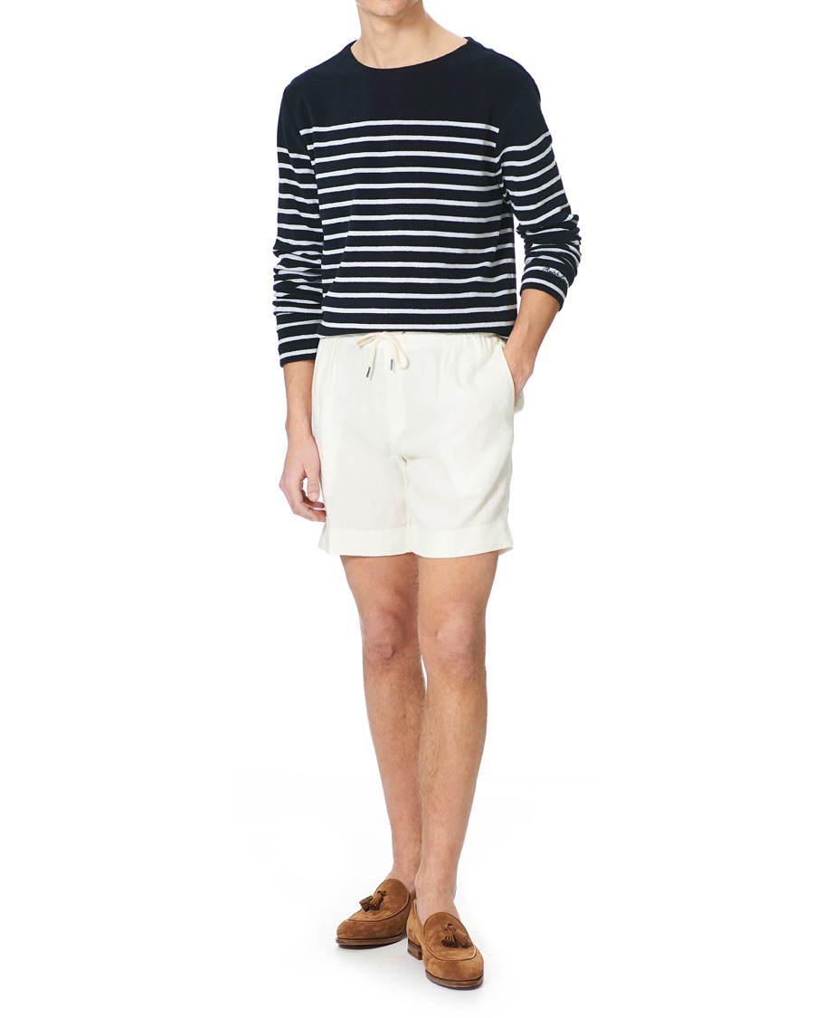 Homme | Pulls Et Tricots | Ralph Lauren Purple Label | Striped French Terry Pullover Navy/White