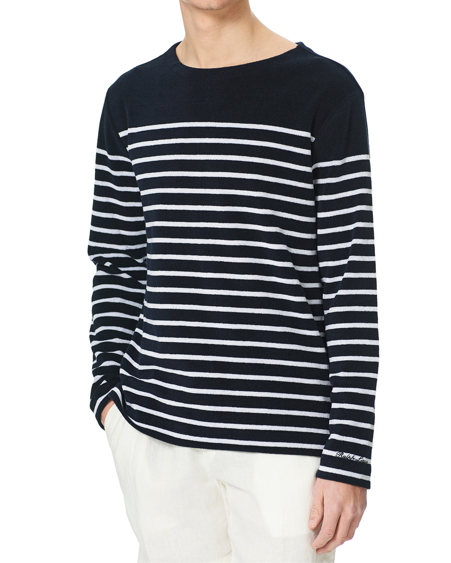 Homme | Pulls Et Tricots | Ralph Lauren Purple Label | Striped French Terry Pullover Navy/White