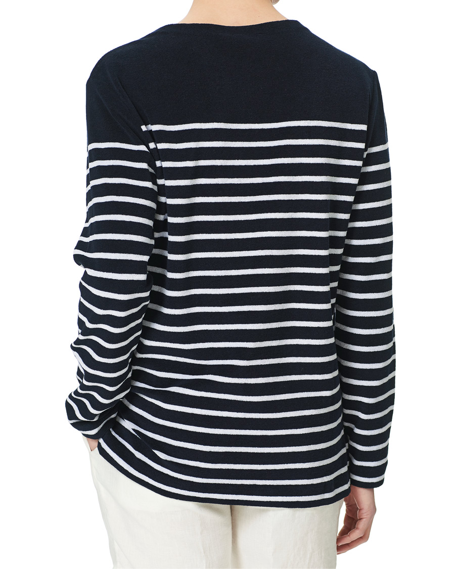 Homme | Pulls Et Tricots | Ralph Lauren Purple Label | Striped French Terry Pullover Navy/White