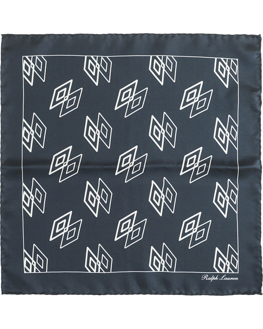 Homme | Ralph Lauren Purple Label Linked Diamonds Pocket Square Navy | Ralph Lauren Purple Label | Linked Diamonds Pocket Square Navy