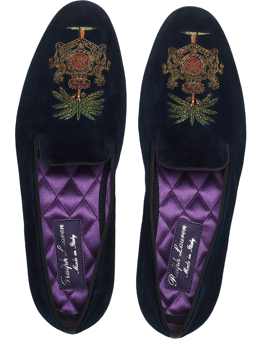Homme | Ralph Lauren Purple Label Alonso Palm Crest Slippers Navy | Ralph Lauren Purple Label | Alonso Palm Crest Slippers Navy