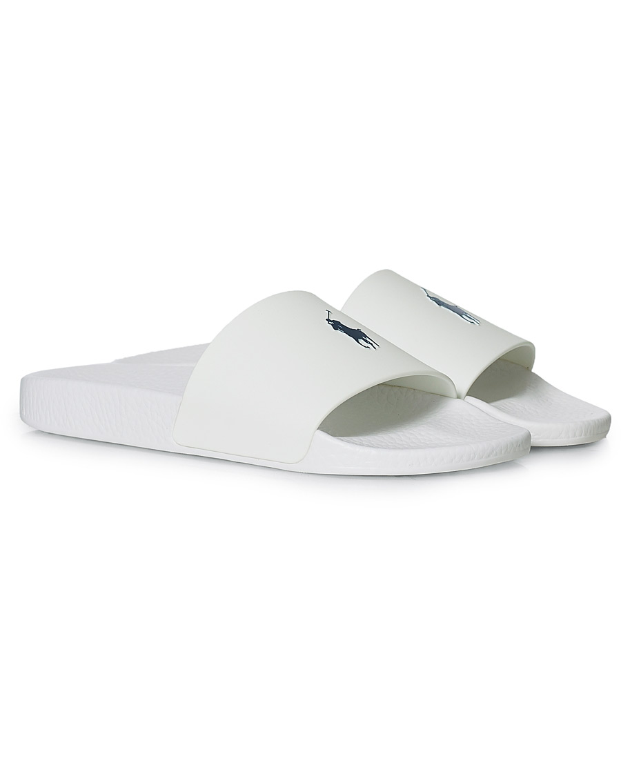 Homme | Polo Ralph Lauren Logo Slides White | Polo Ralph Lauren | Logo Slides White