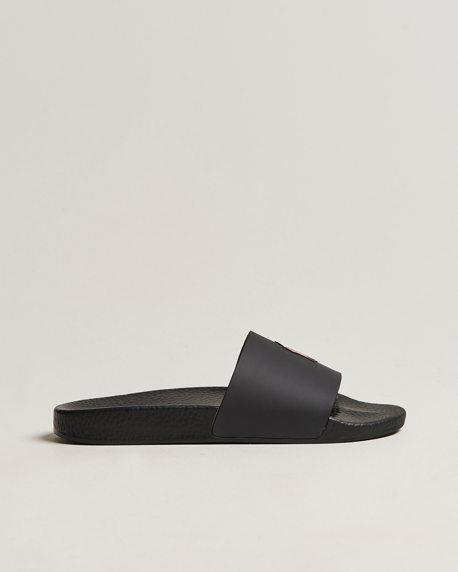 Homme | Polo Ralph Lauren Logo Slides Black | Polo Ralph Lauren | Logo Slides Black