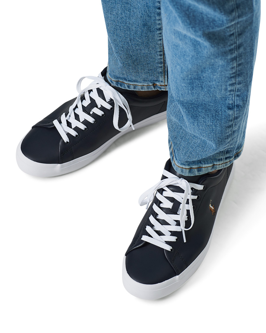 Heren | Polo Ralph Lauren Longwood Leather Sneaker Hunter Navy | Polo Ralph Lauren | Longwood Leather Sneaker Hunter Navy